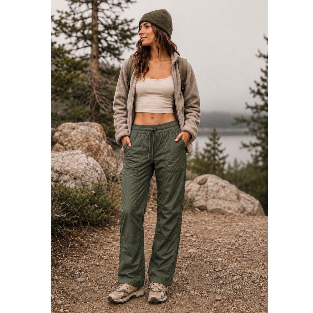 THE NORTH FACE Aphrodite 2.0 Active Pants L Gorpcore Outdoor Hiking Olive Green